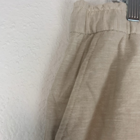 Gap Shorts Womens Large Linen Blend Pull-On Khaki Sand Beach Coastal High Waist - Picture 3 of 10